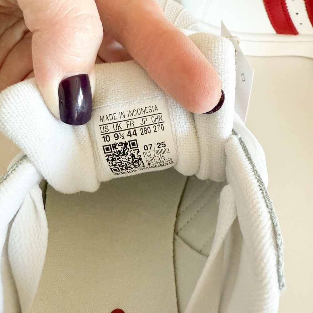 Adidas White and Red Superstar Sneakers - Picture 4 of 6